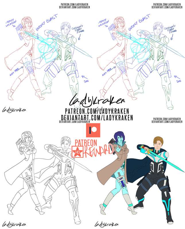 Freex Andraia Weapons Commission Sketch Lines Flats By Ladykraken