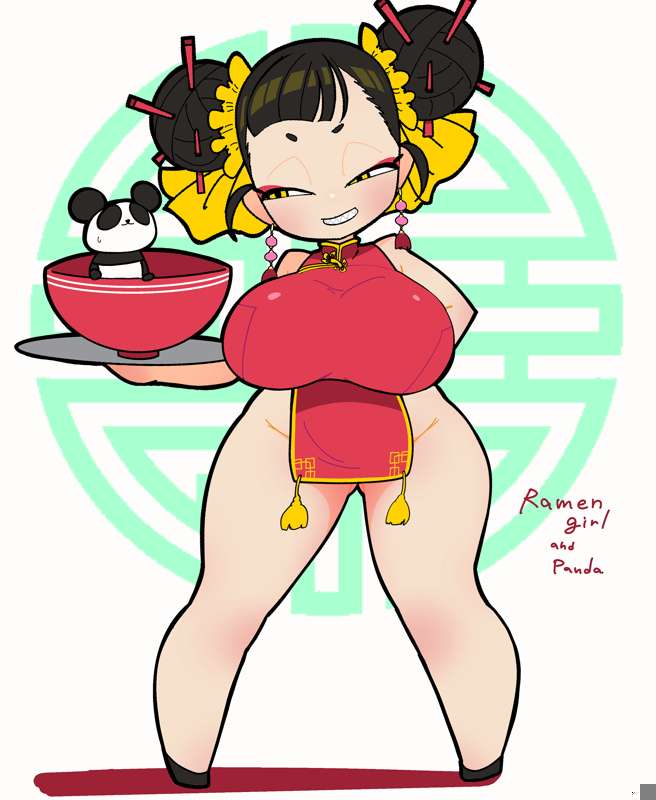 gif×1 png×2 Ramen girl and anxious panda by rakuda ito from  