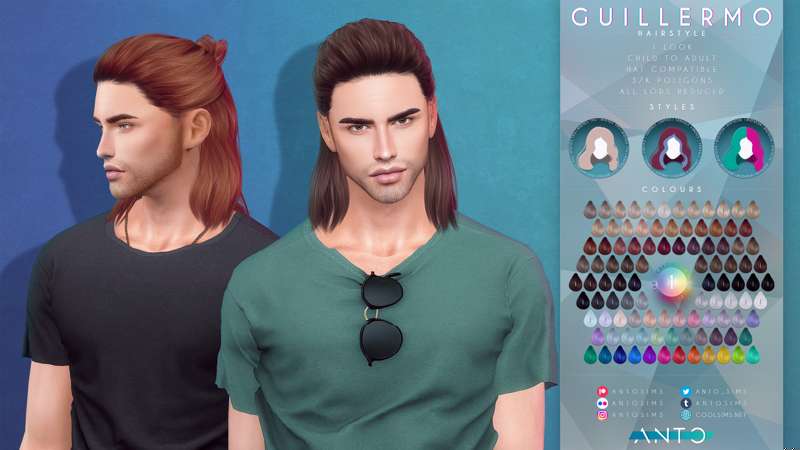 Guillermo Hairstyle Requires The Chromatic Collection 1 By Antosims