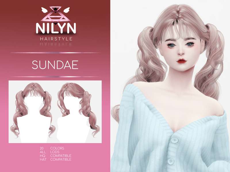 Sundae Hair 💓 New Mesh Fixed By Nilynsims From Patreon Kemono 1230