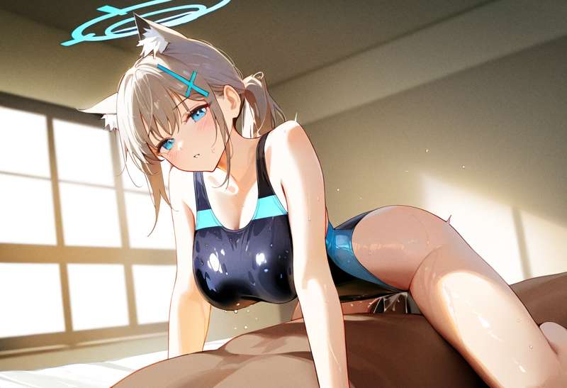 1girl,{shiroko_(blue_archive),shiroko_(swimsuit)_(blue_archive)},realistic,3d,{{ s-3087978376.png