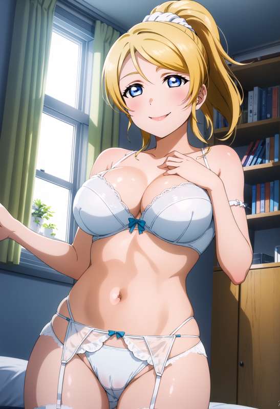 07034-2789677047-best quality, (masterpiece_1.2), detailed,_1girl,smile,hands on breasts, large breasts, cameltoe, __lora_EliAyaseLL_v1_0.75_ _lo.png