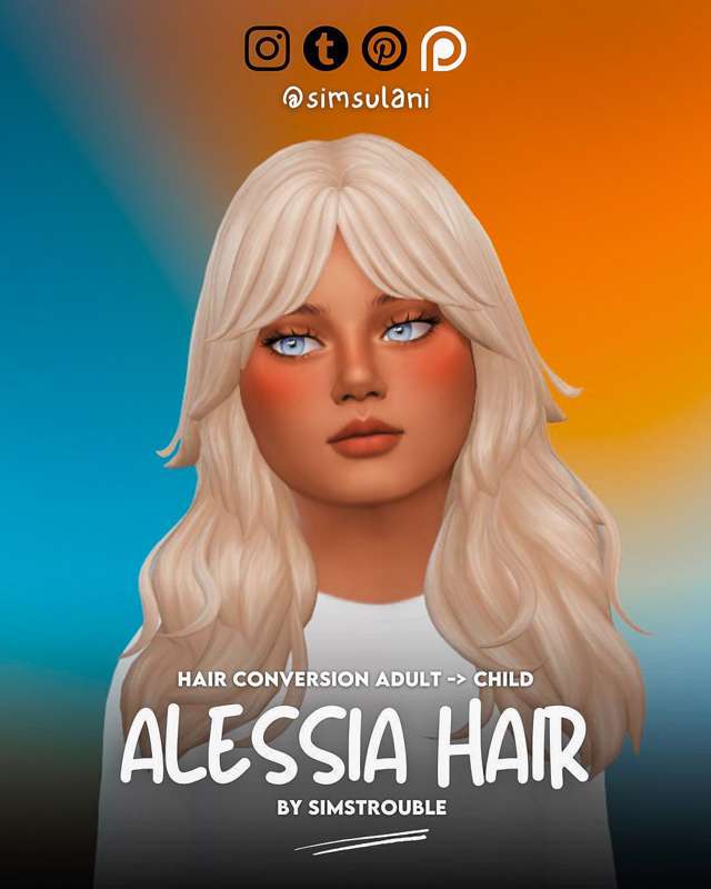 Hair Conversion 3 Alessia Hair By Simstrouble Free By Simsulani From Patreon Kemono