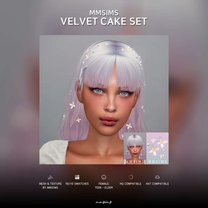 Mmsims Hair Velvet Cake And Flower Acc By Mmsims From Patreon Kemono