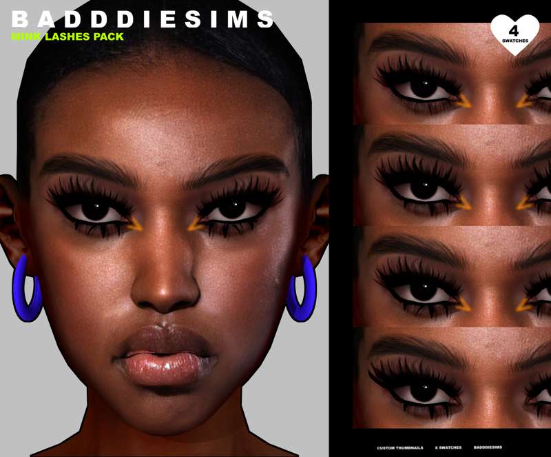 3d Mink Lashes Pack001 By Badddiesims From Patreon Kemono