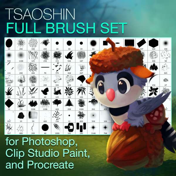 "TsaoShin Full Brush Set CSP, Procreate)" by TsaoShin from